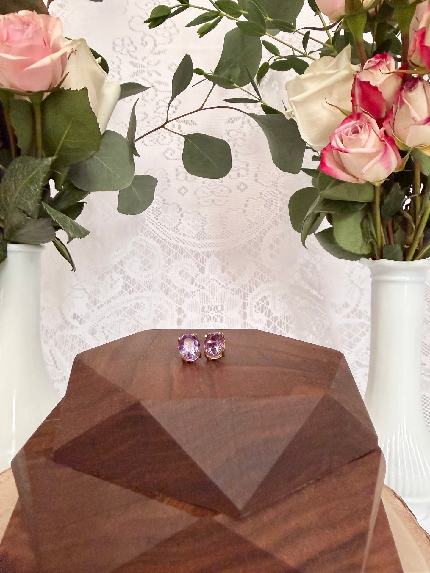 Amethyst Stud Earrings