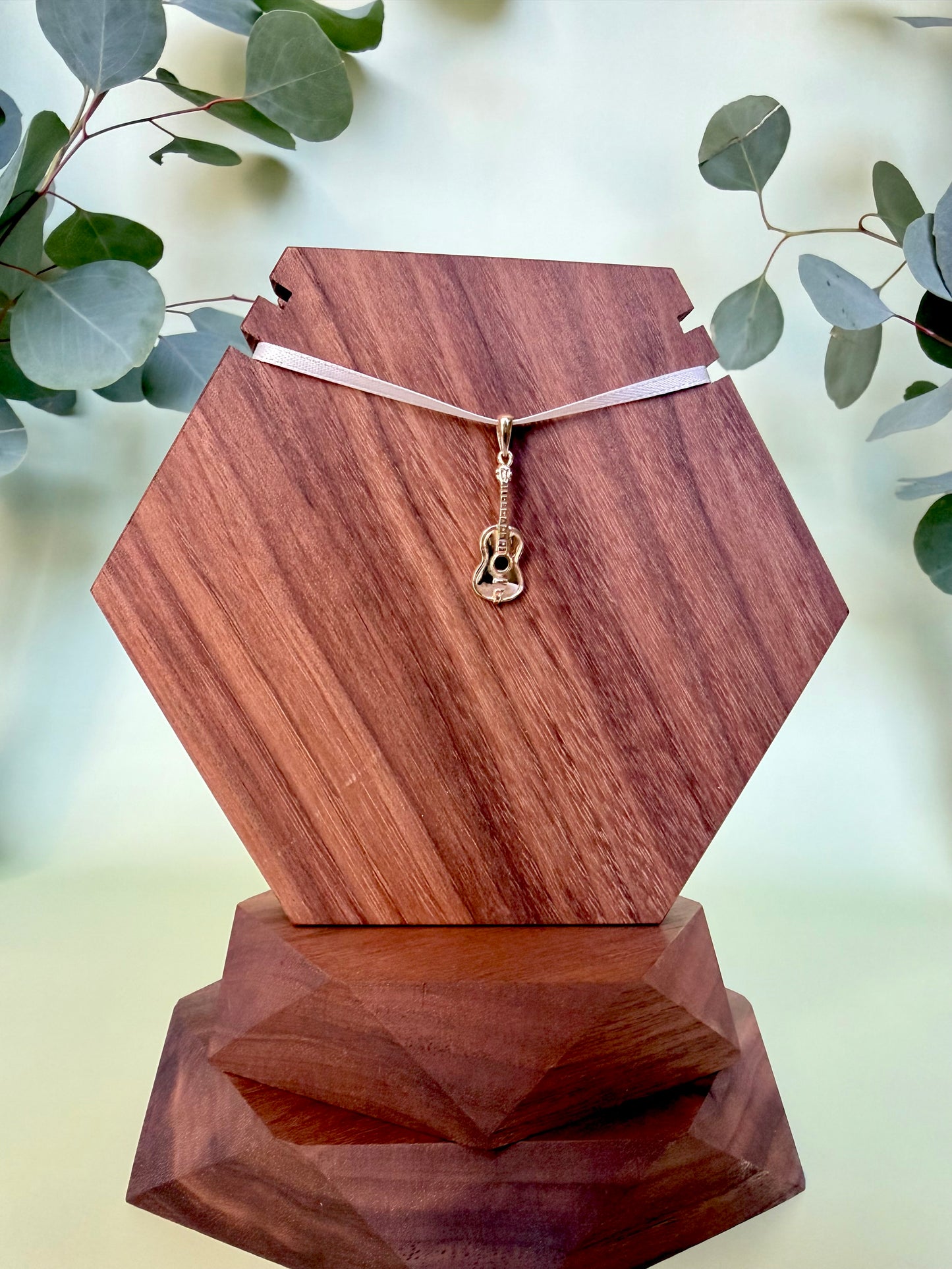 Yellow Gold Acoustic Guitar Pendant