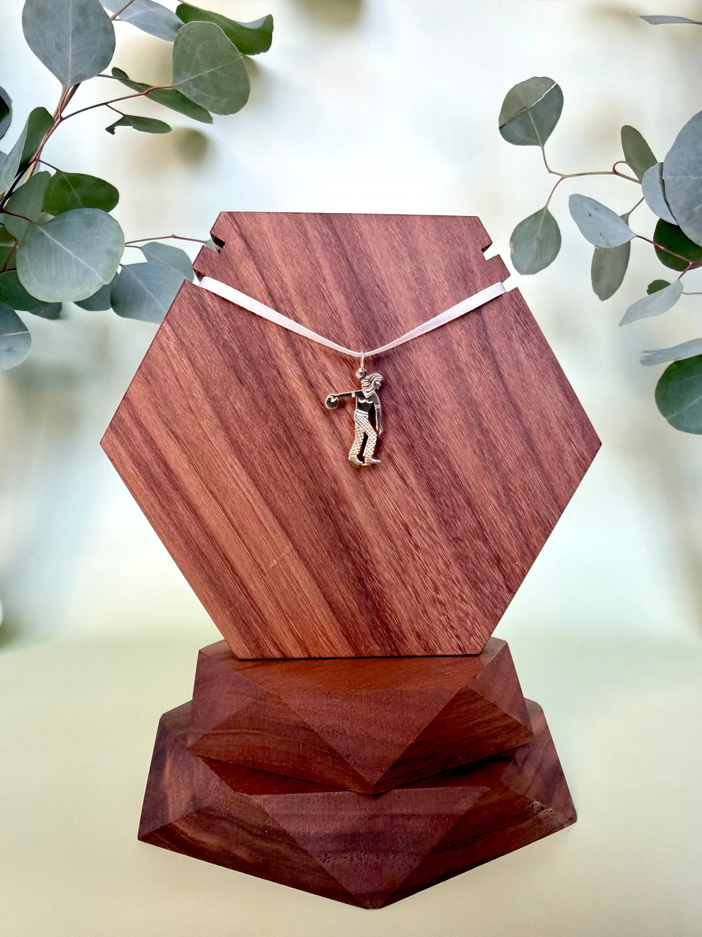 Yellow Gold Vintage Female Bowler Pendant