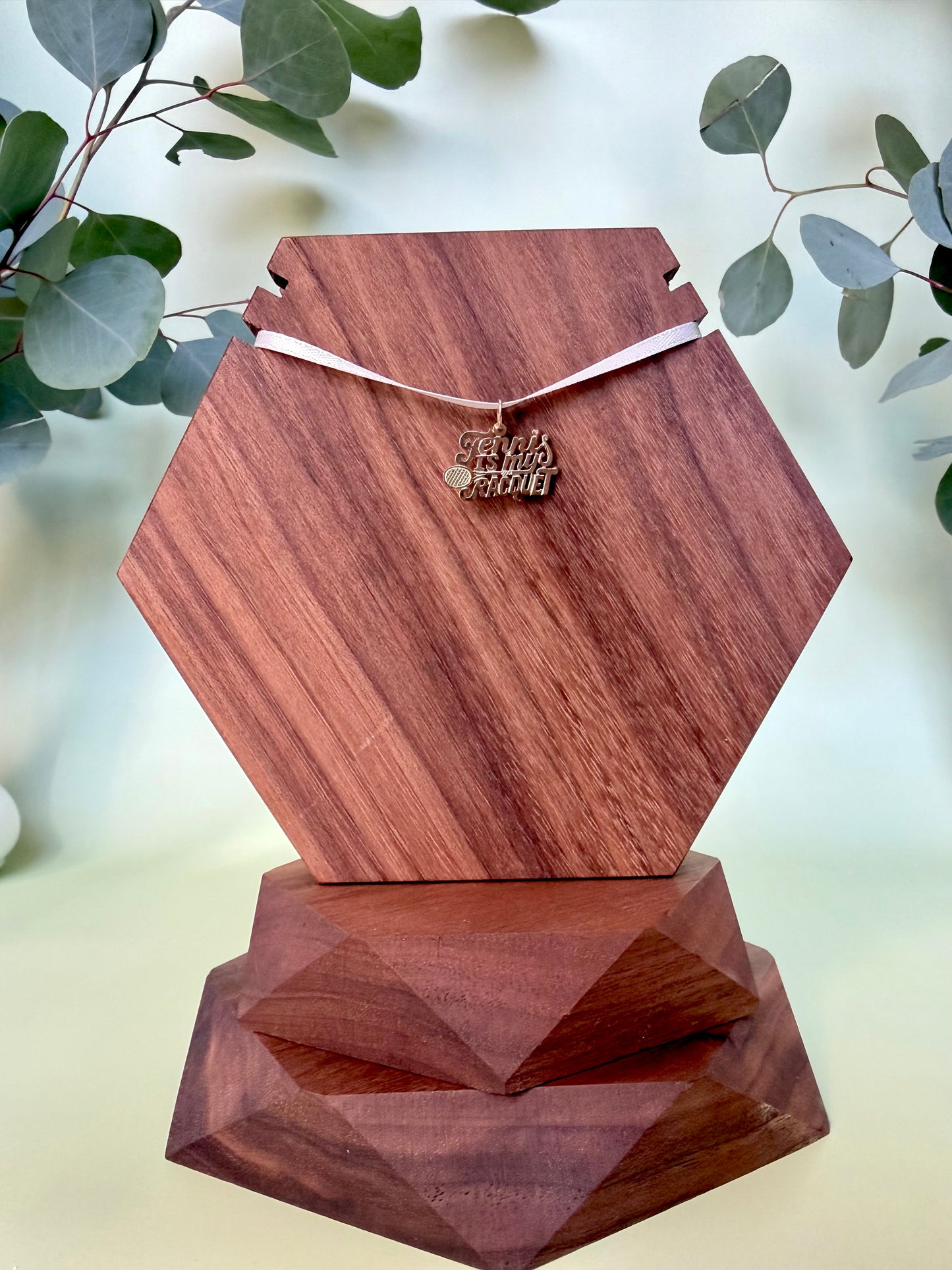 Tennis is My Racquet Pendant in Yellow Gold