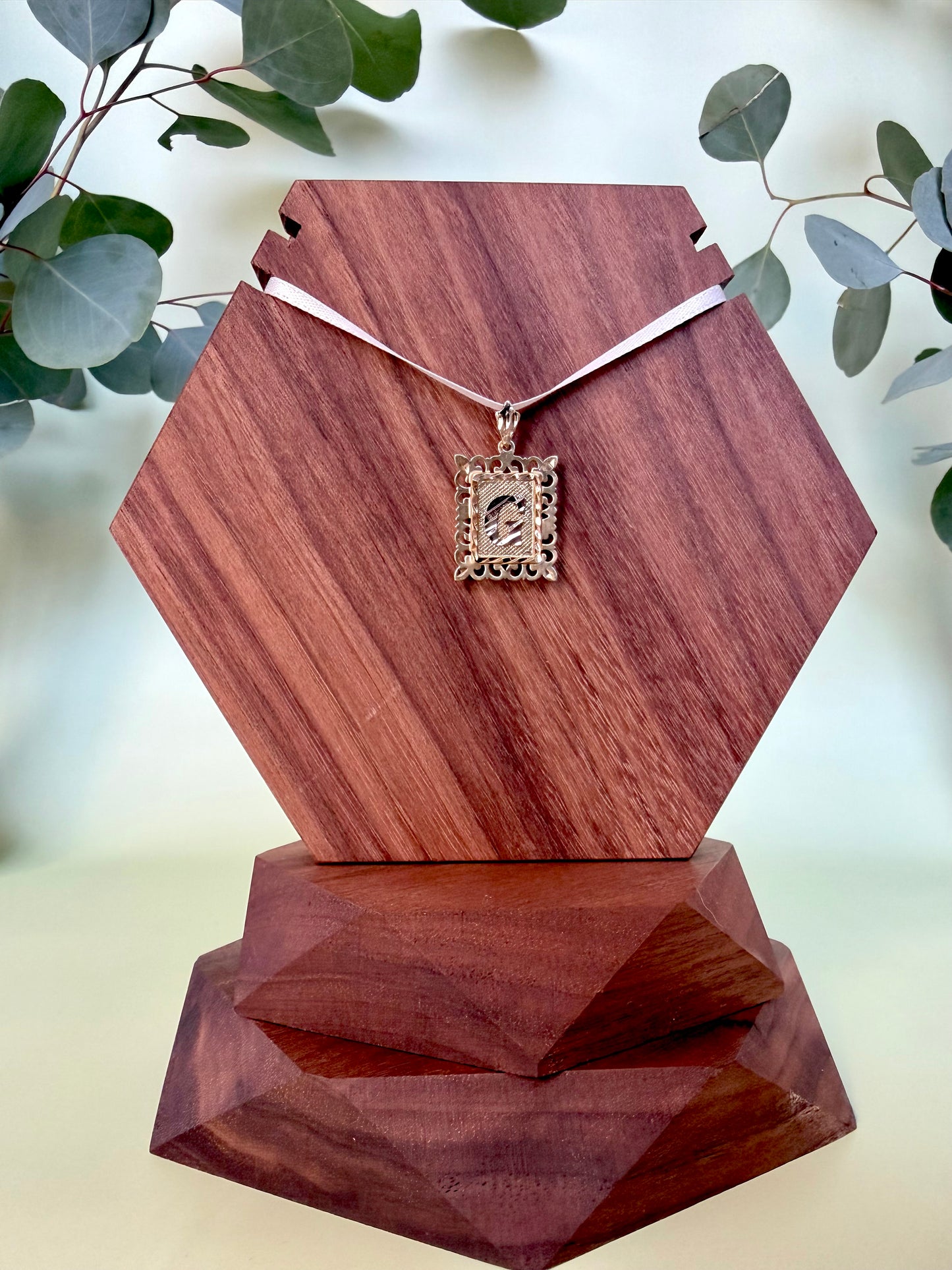 Yellow Gold "G" Initial Square Pendant