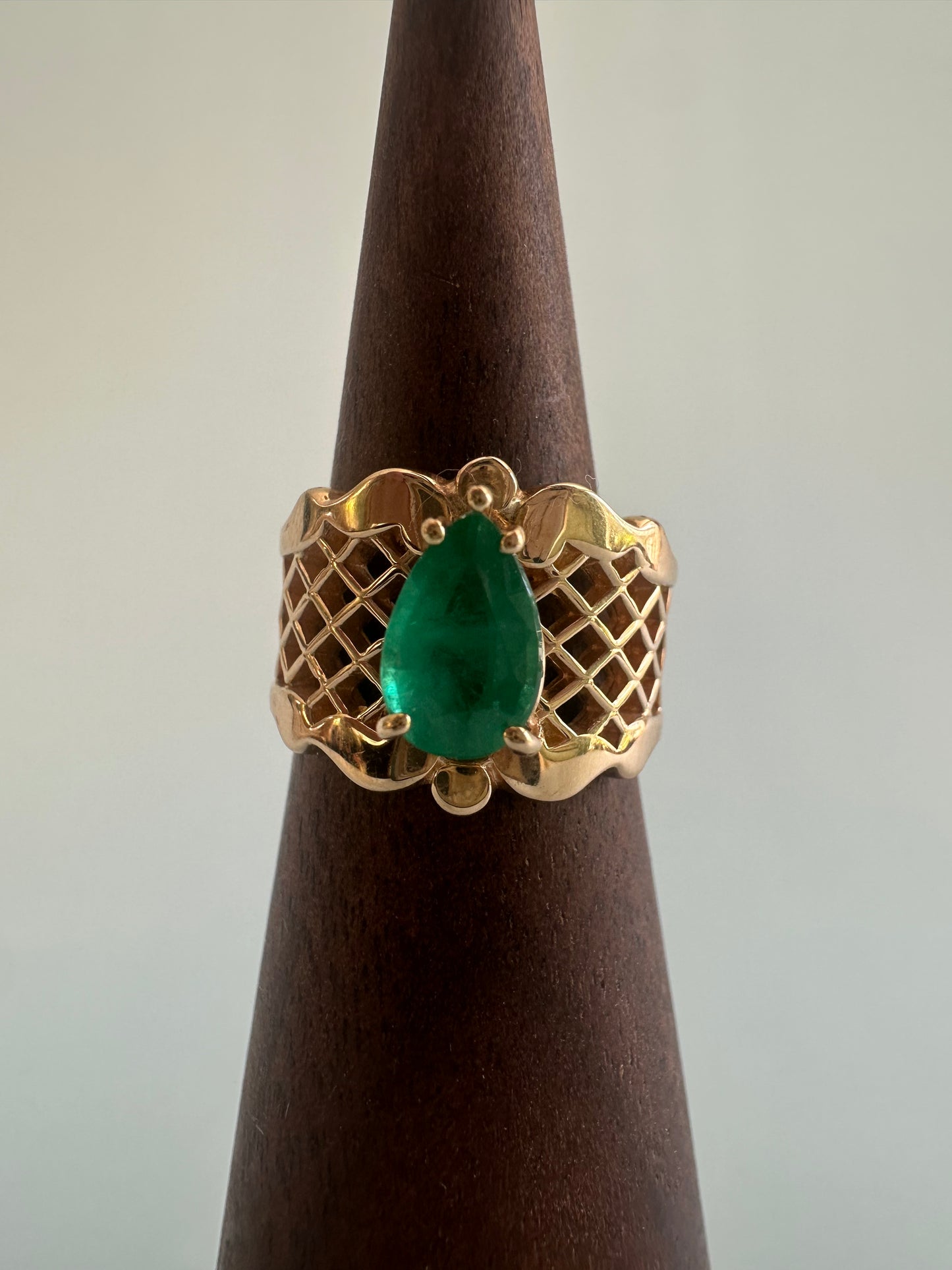 Pear Cut Emerald Ring