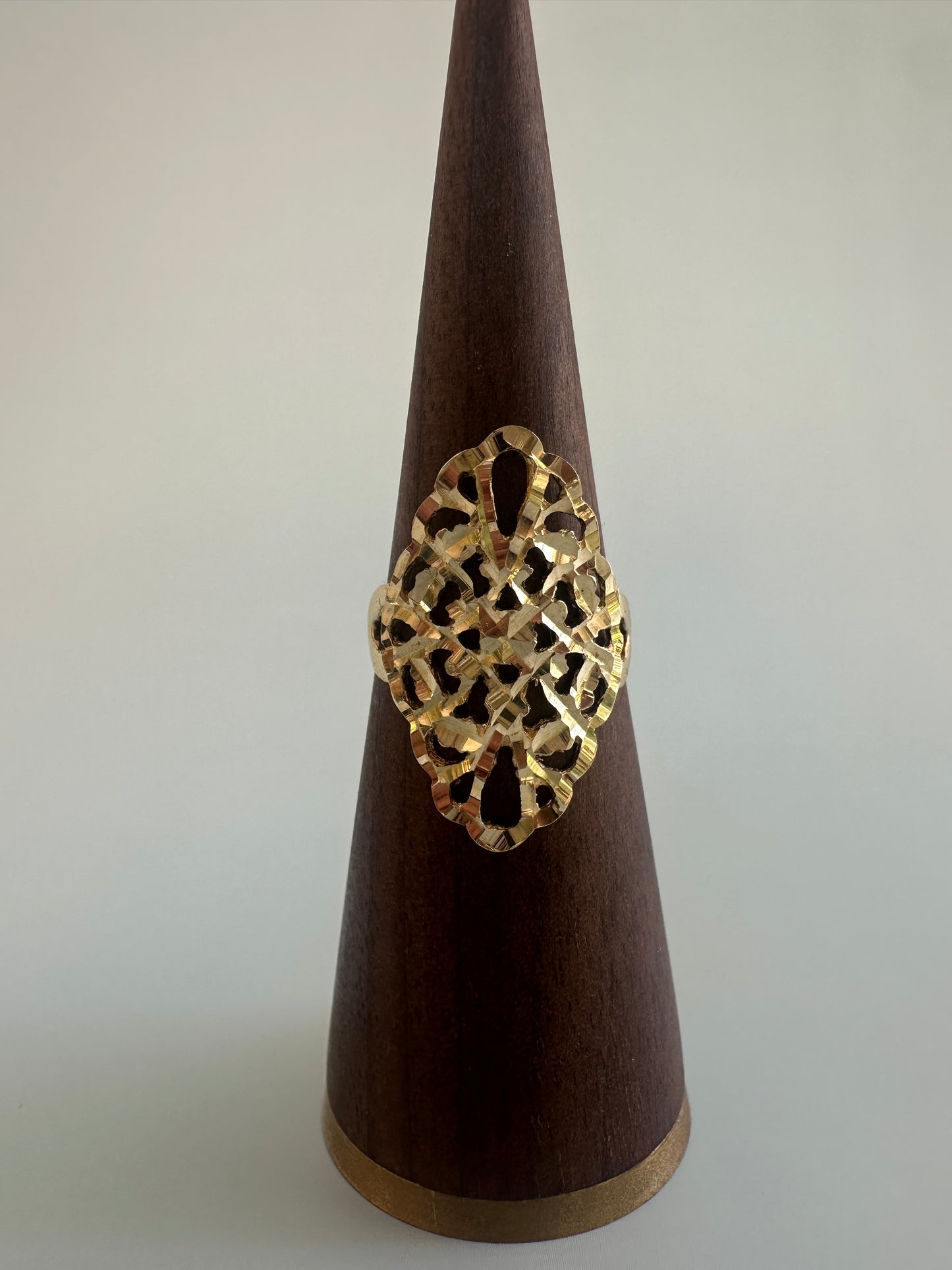 Diamond-Cut Yellow Gold Ring