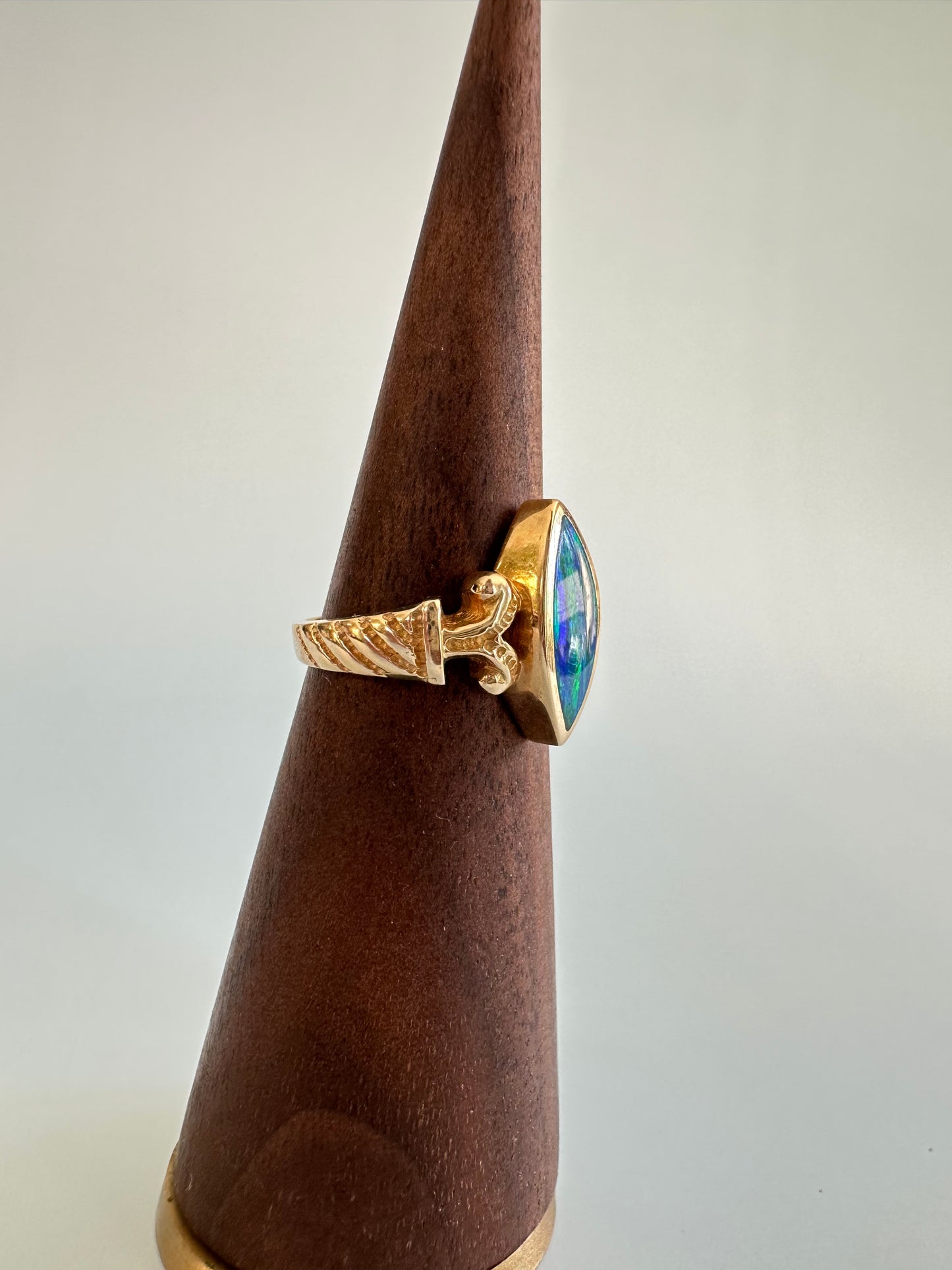 Marquis Cut Natural Opal Ring