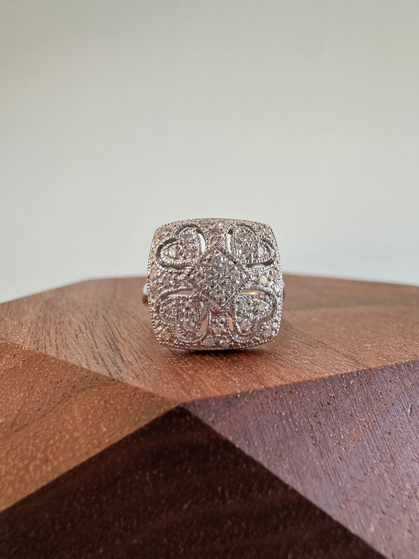 Heart Cluster Diamond Ring