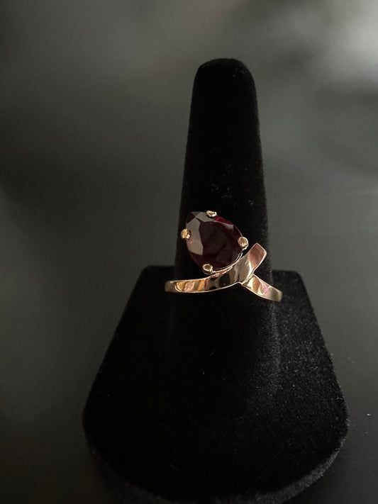 Pear Cut Garnet Ring