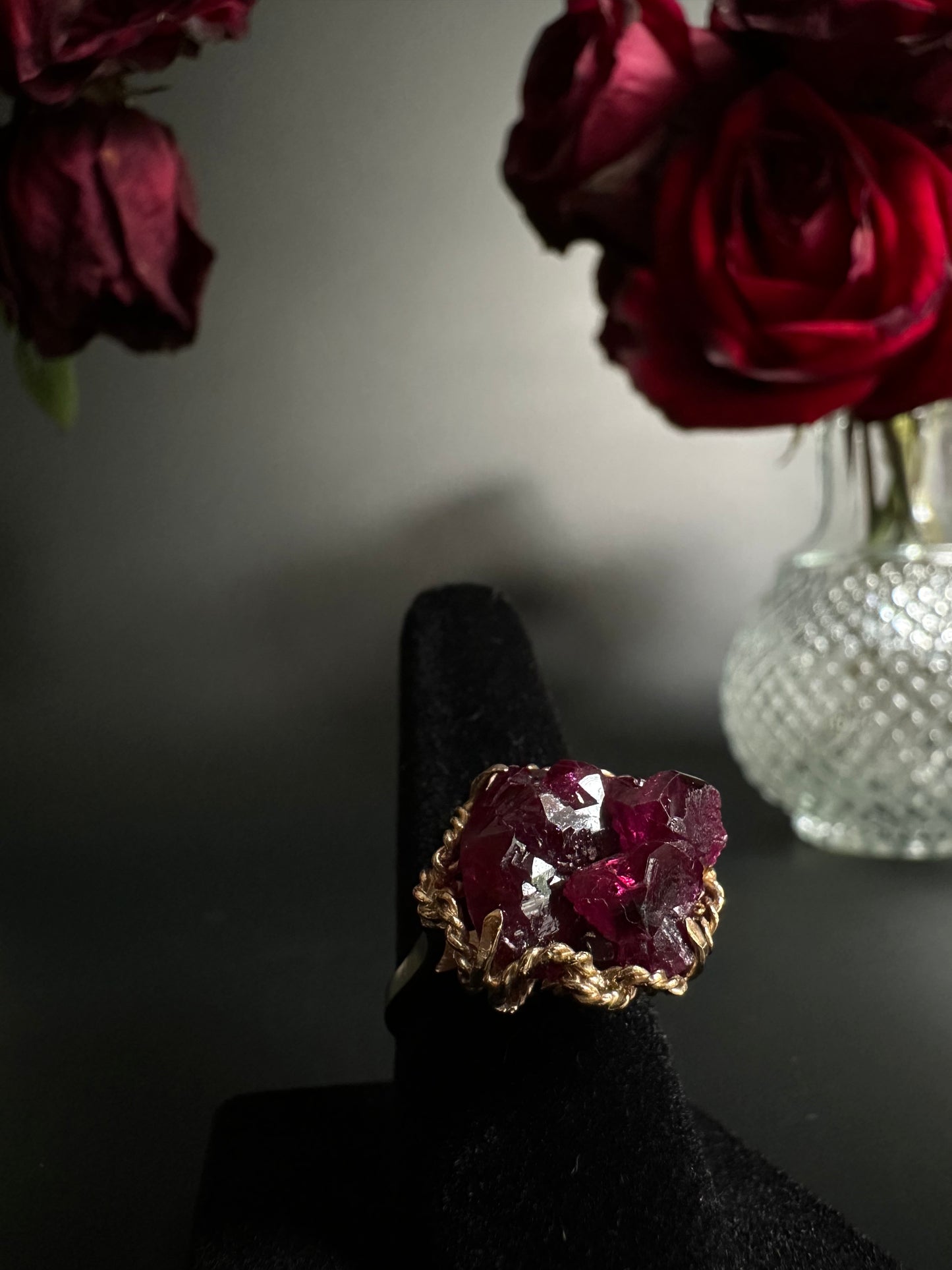 Raw Ruby Ring in Yellow Gold