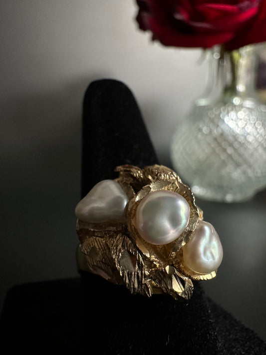 Triple Threat Pearl Ring