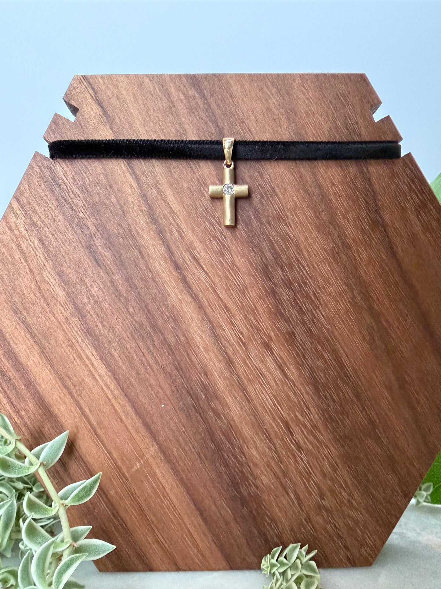 Cross Pendant with Diamond Accent