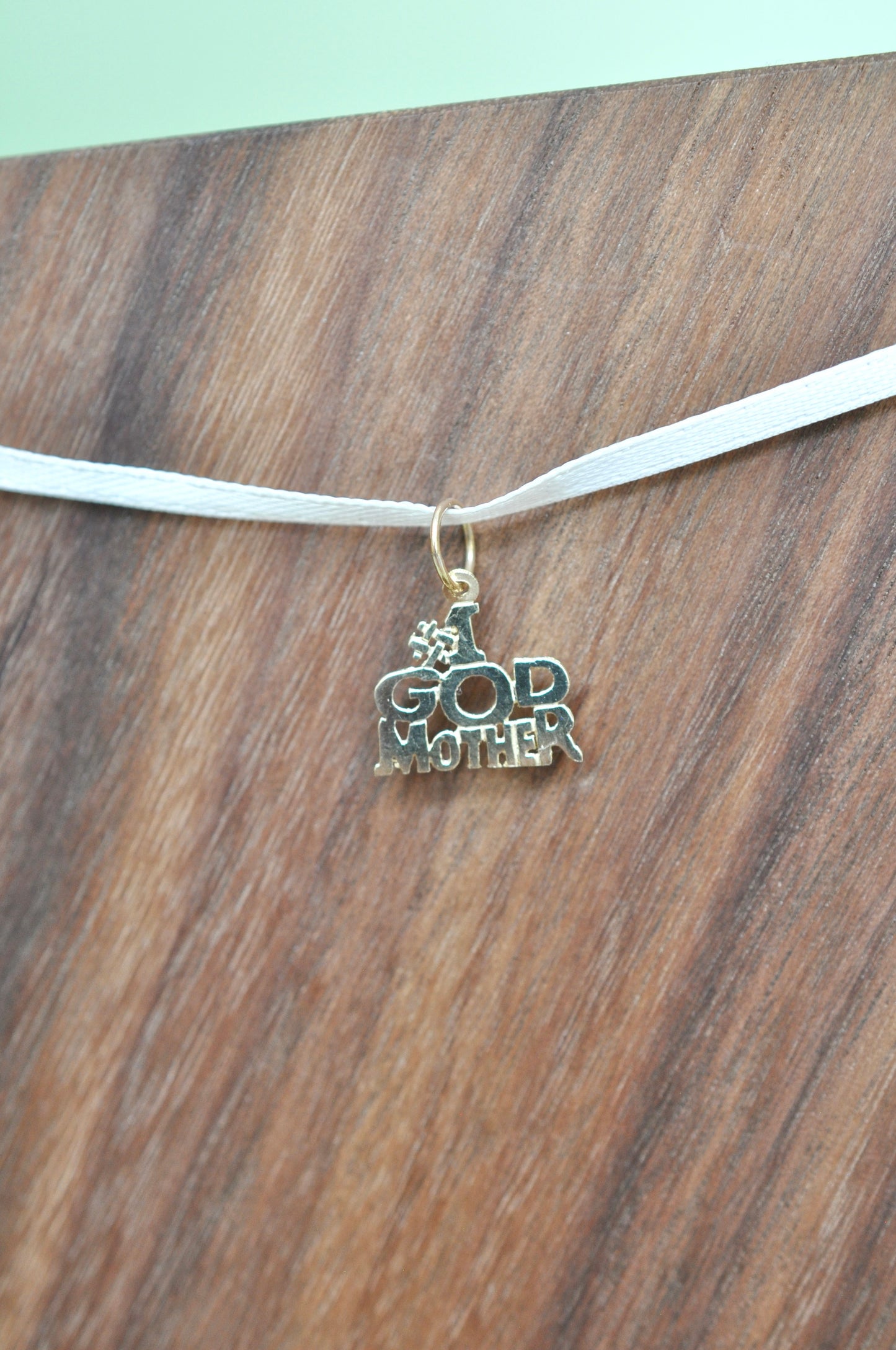 #1 Godmother pendant charm in 14kt yellow gold 
