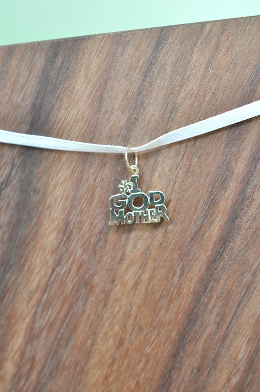 #1 Godmother pendant charm in 14kt yellow gold 