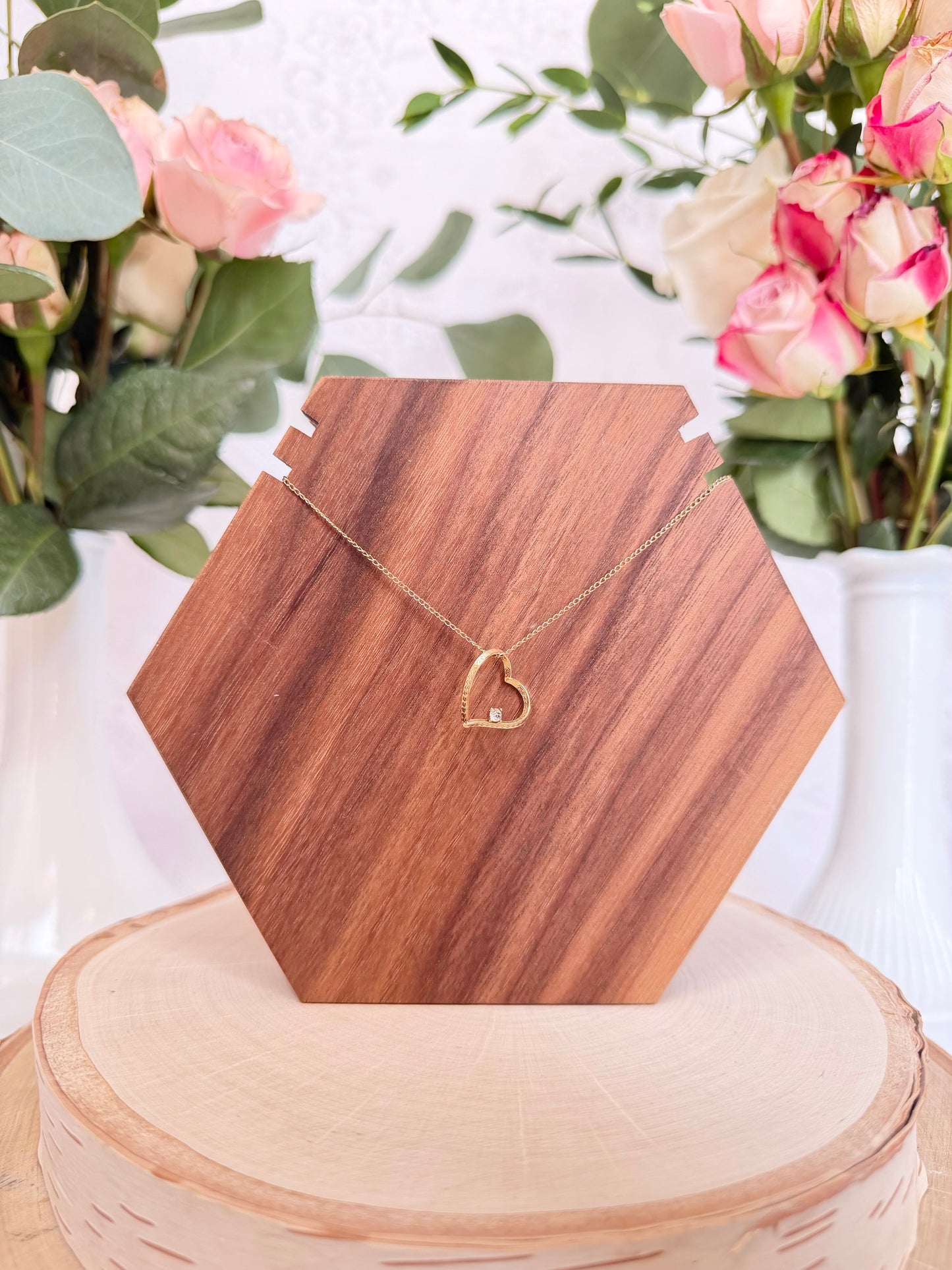 Heart Necklace with Solitaire Diamond