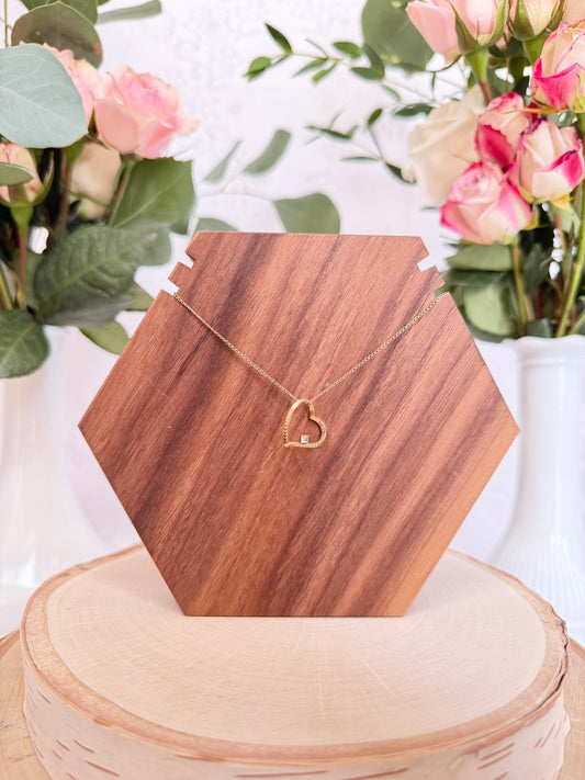 Heart Necklace with Solitaire Diamond
