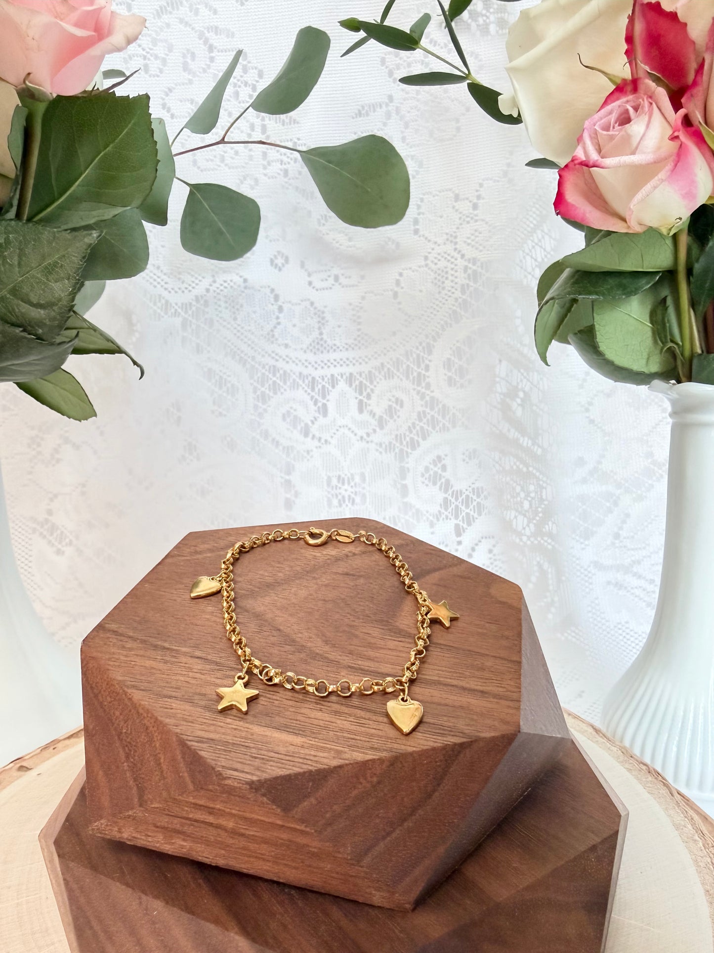 Heart and Star Charm Bracelet