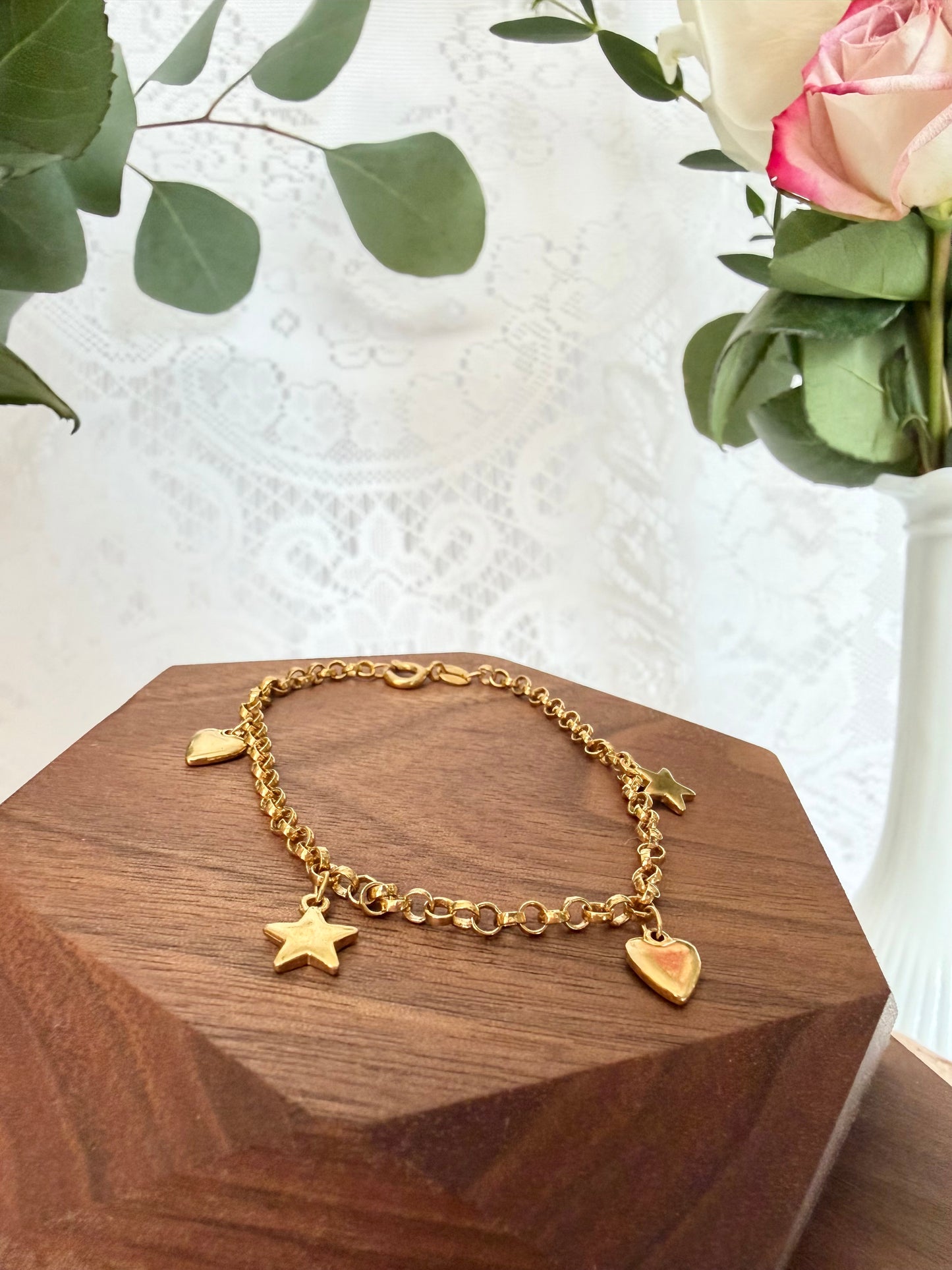 Heart and Star Charm Bracelet