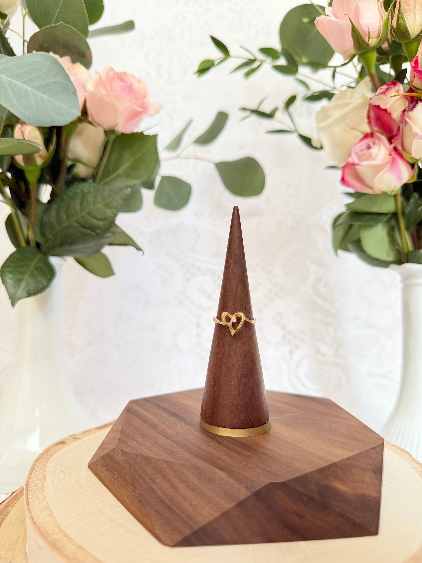 Heart Ring with Solitaire Diamond