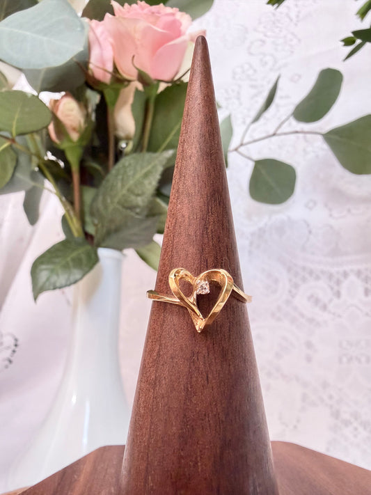Heart Ring with Solitaire Diamond