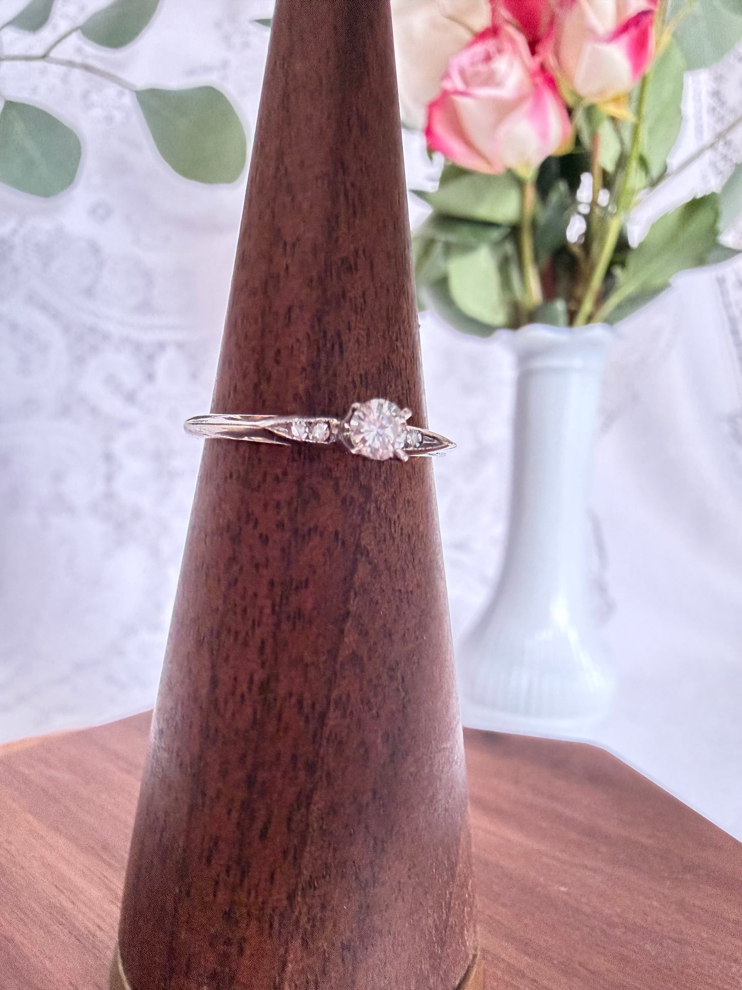 Vintage Style Diamond Solitaire Ring