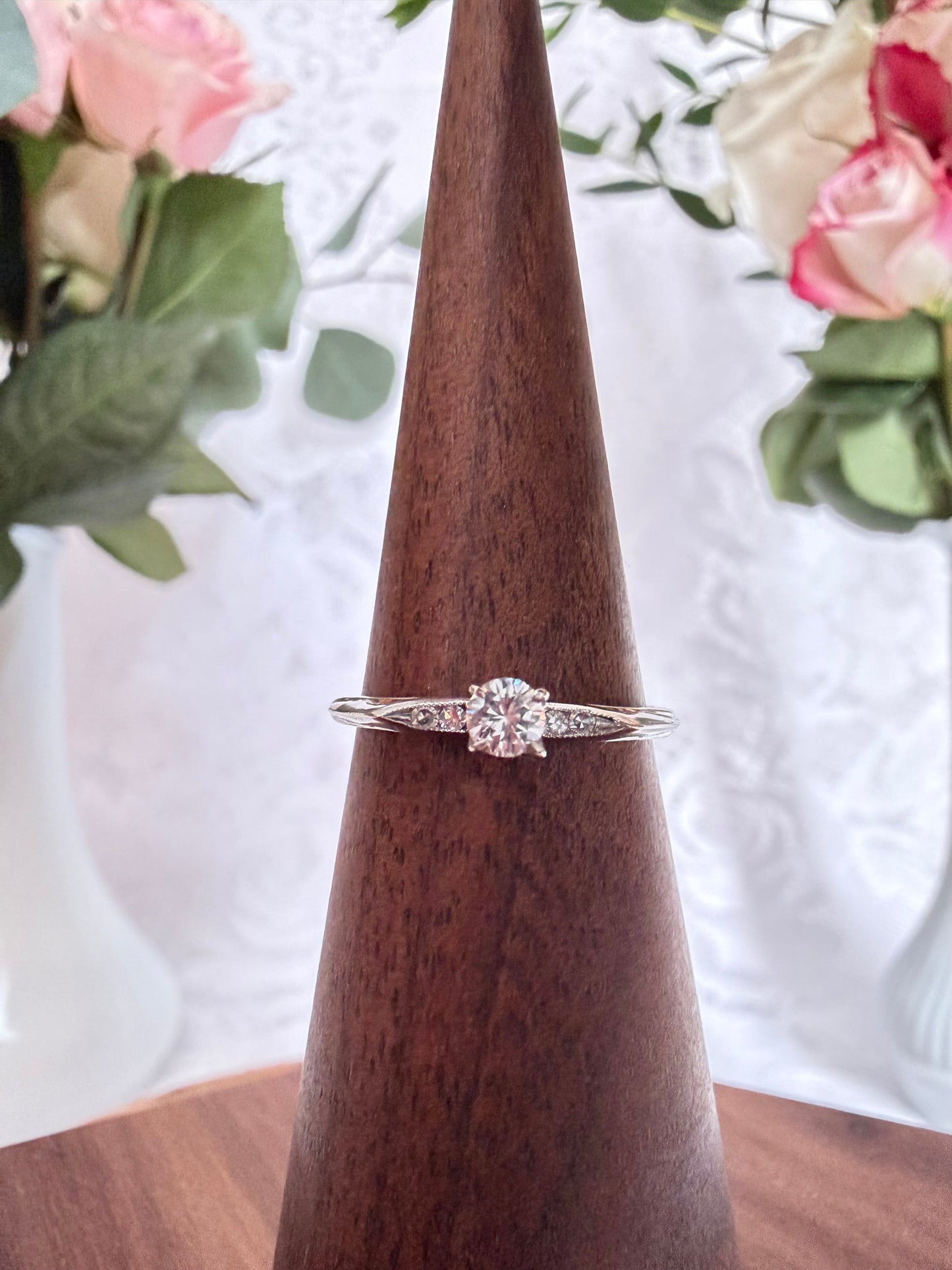 Vintage Style Diamond Solitaire Ring