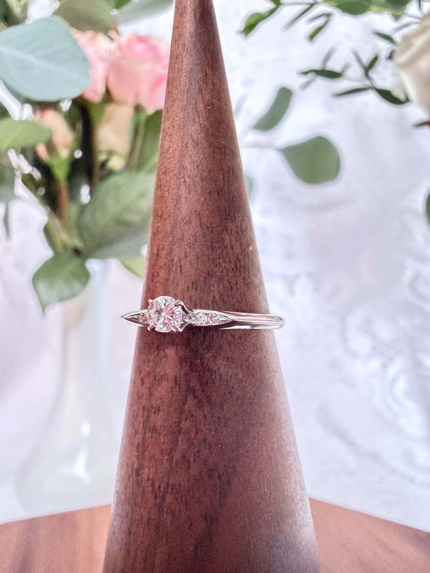 Vintage Style Diamond Solitaire Ring
