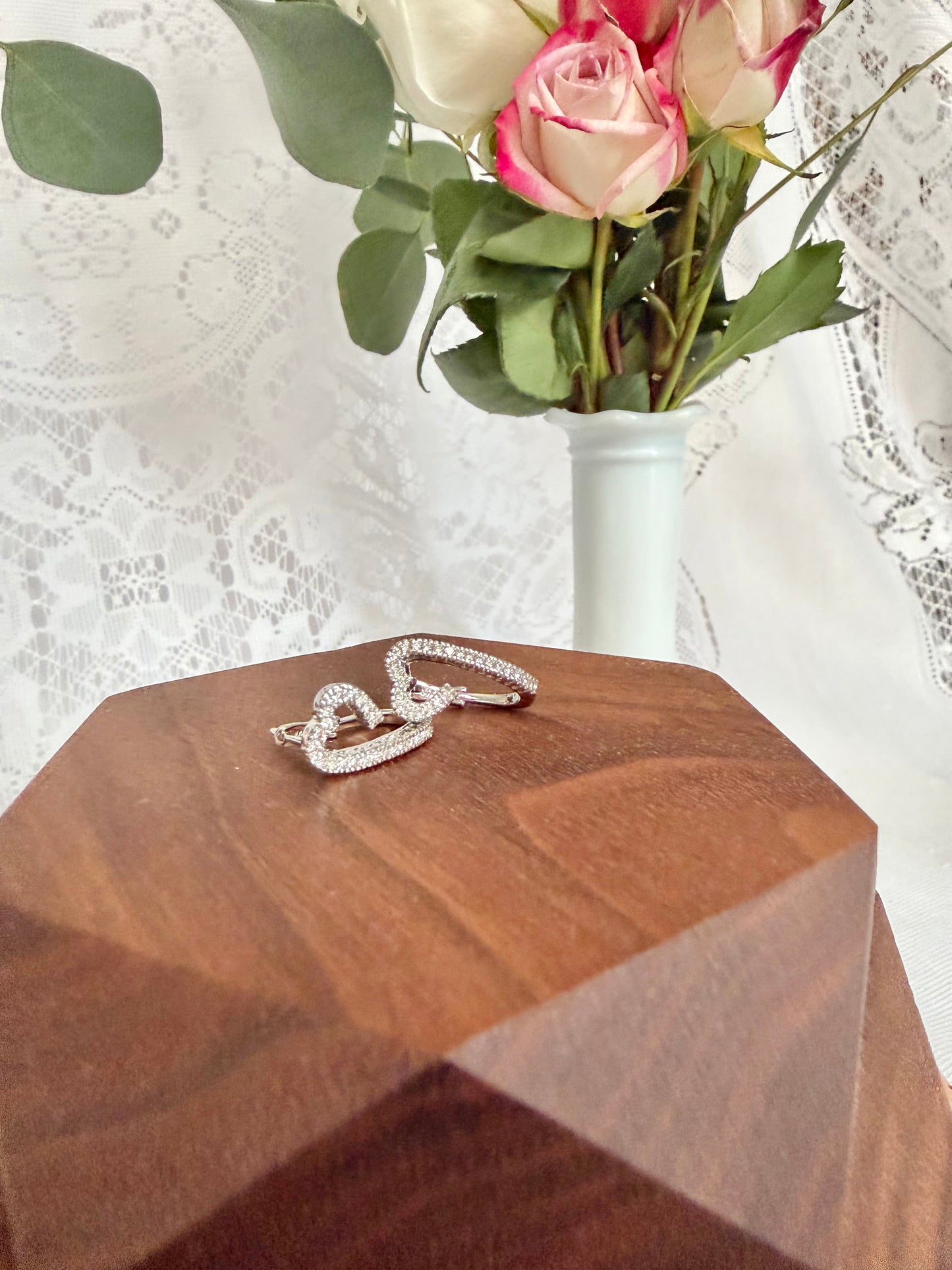 Open Heart Diamond Earrings