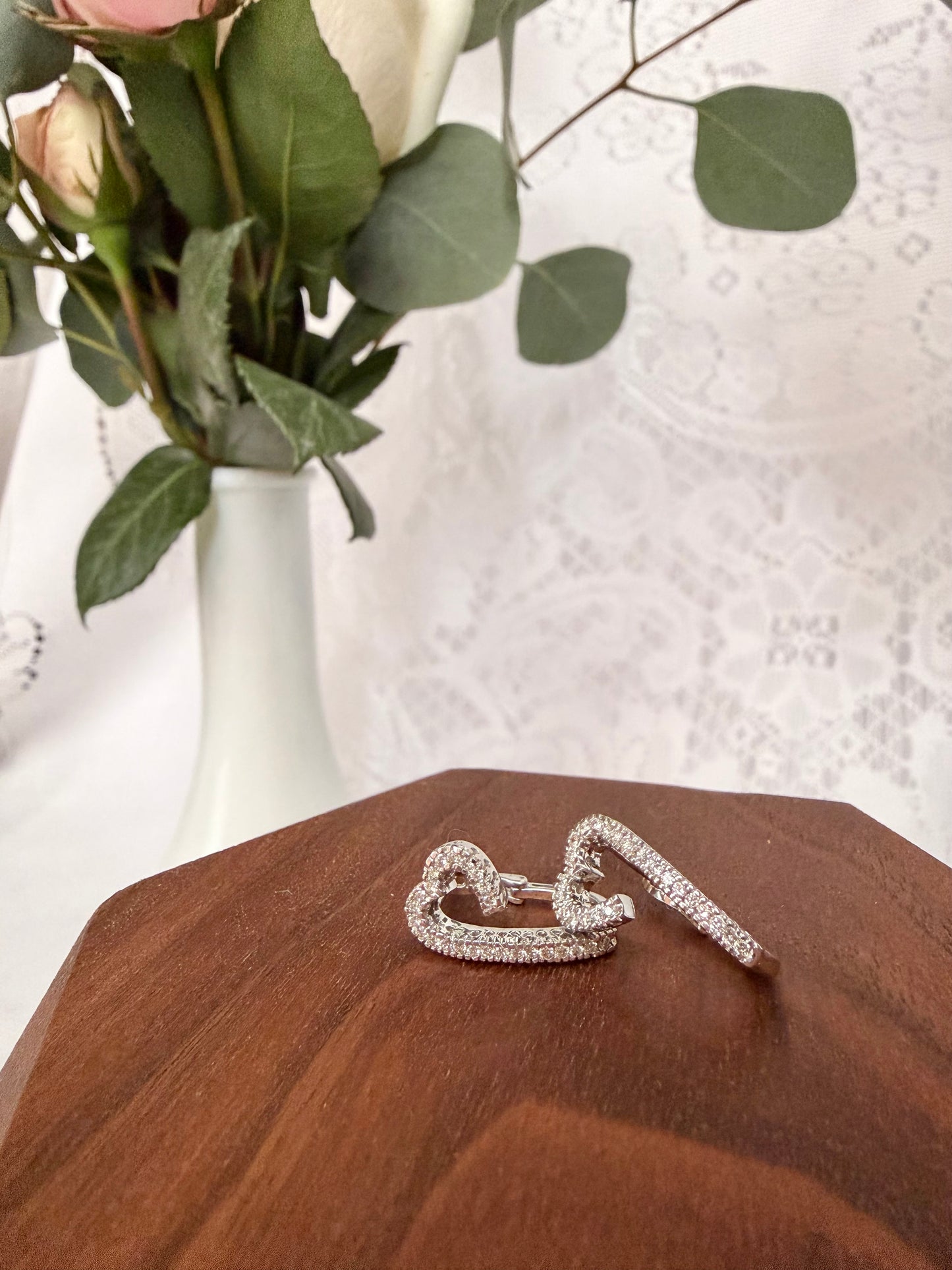 Open Heart Diamond Earrings