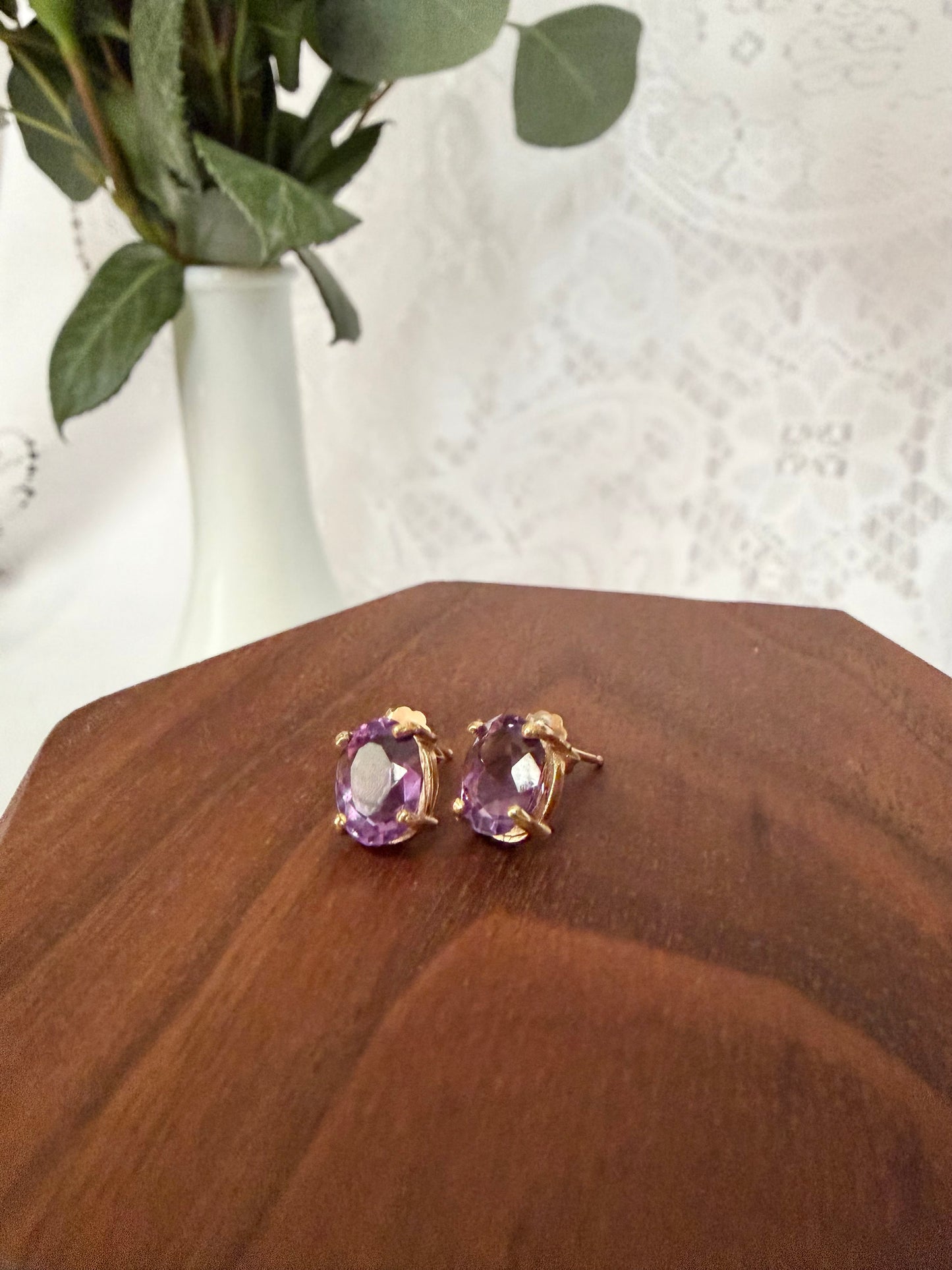 Amethyst Stud Earrings