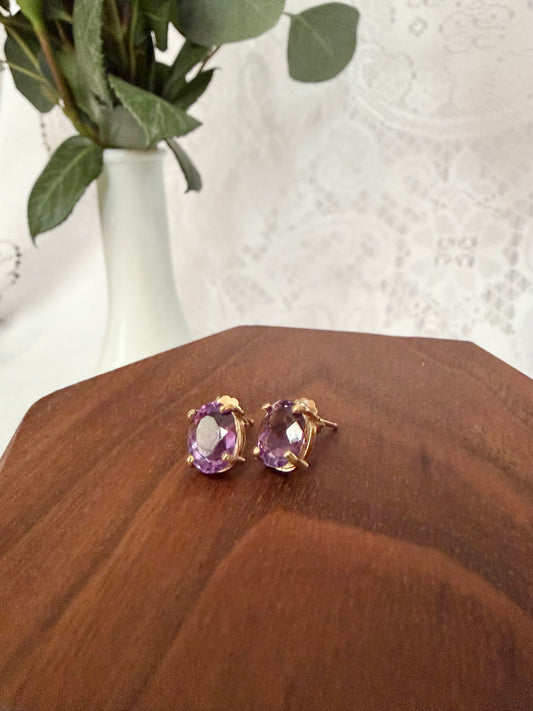 Amethyst Stud Earrings