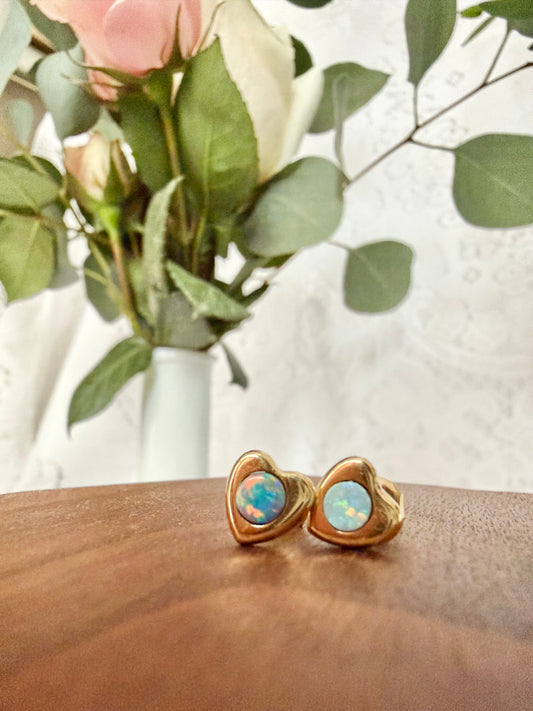 Heart Opal Earrings