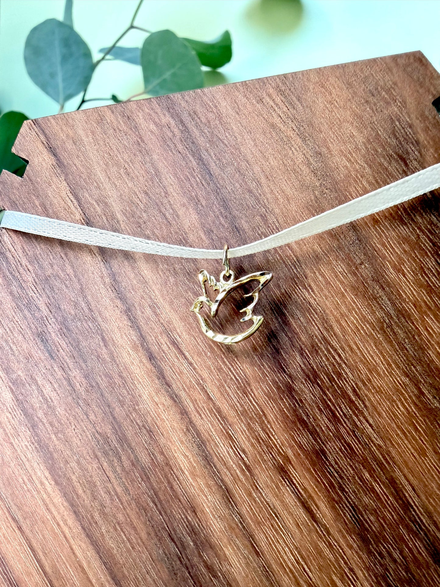 Yellow Gold Bird of Peace Pendant