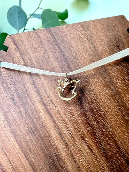 Yellow Gold Bird of Peace Pendant