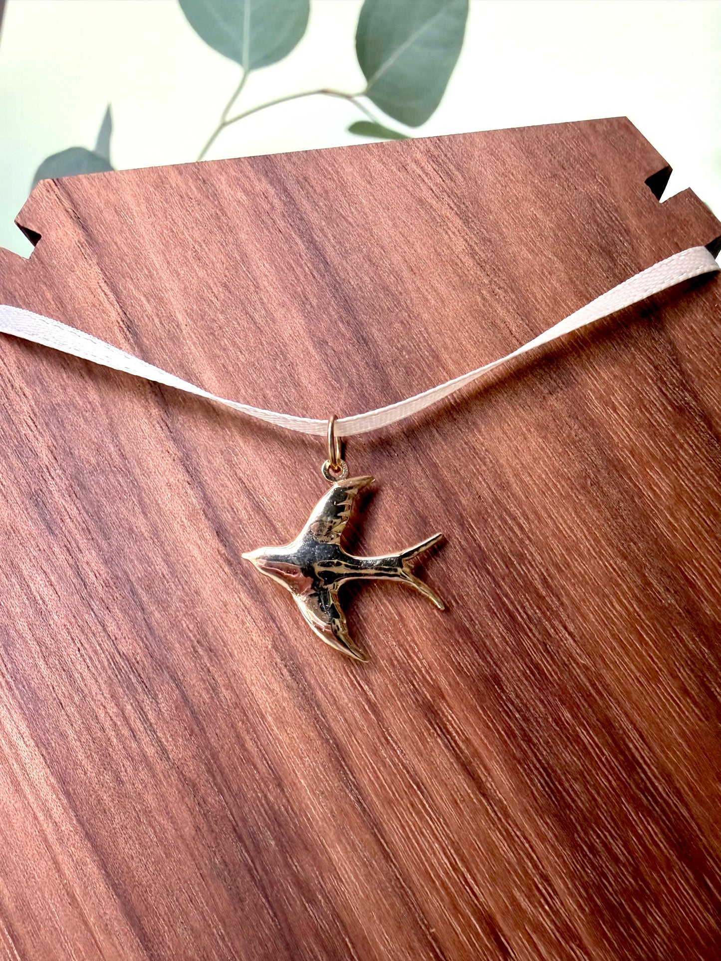 Yellow Gold Flying Bird Pendant