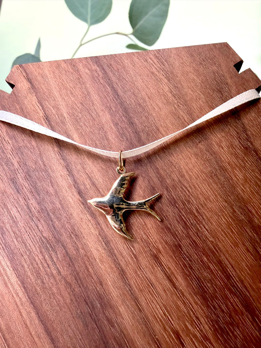 Yellow Gold Flying Bird Pendant