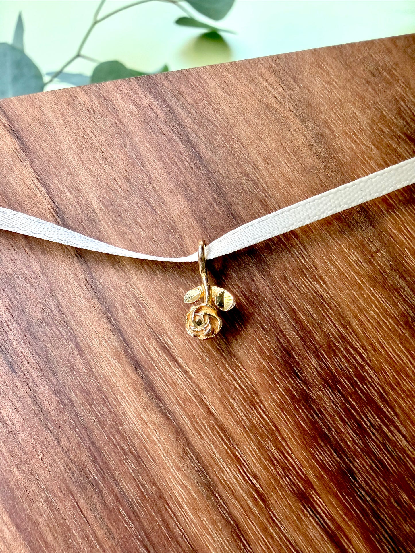 Yellow Gold Small Rose Pendant