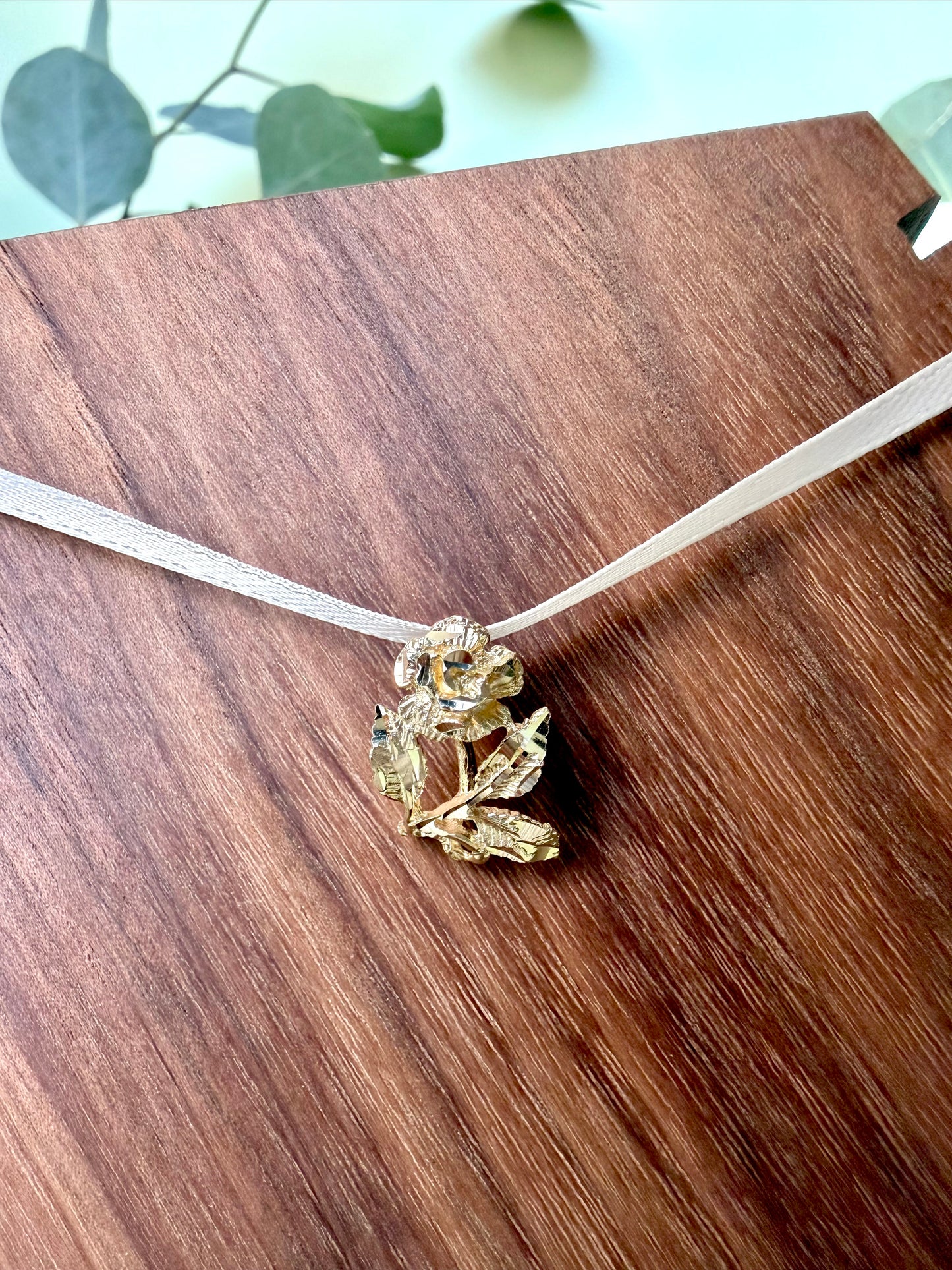Yellow Gold Rose Pendant