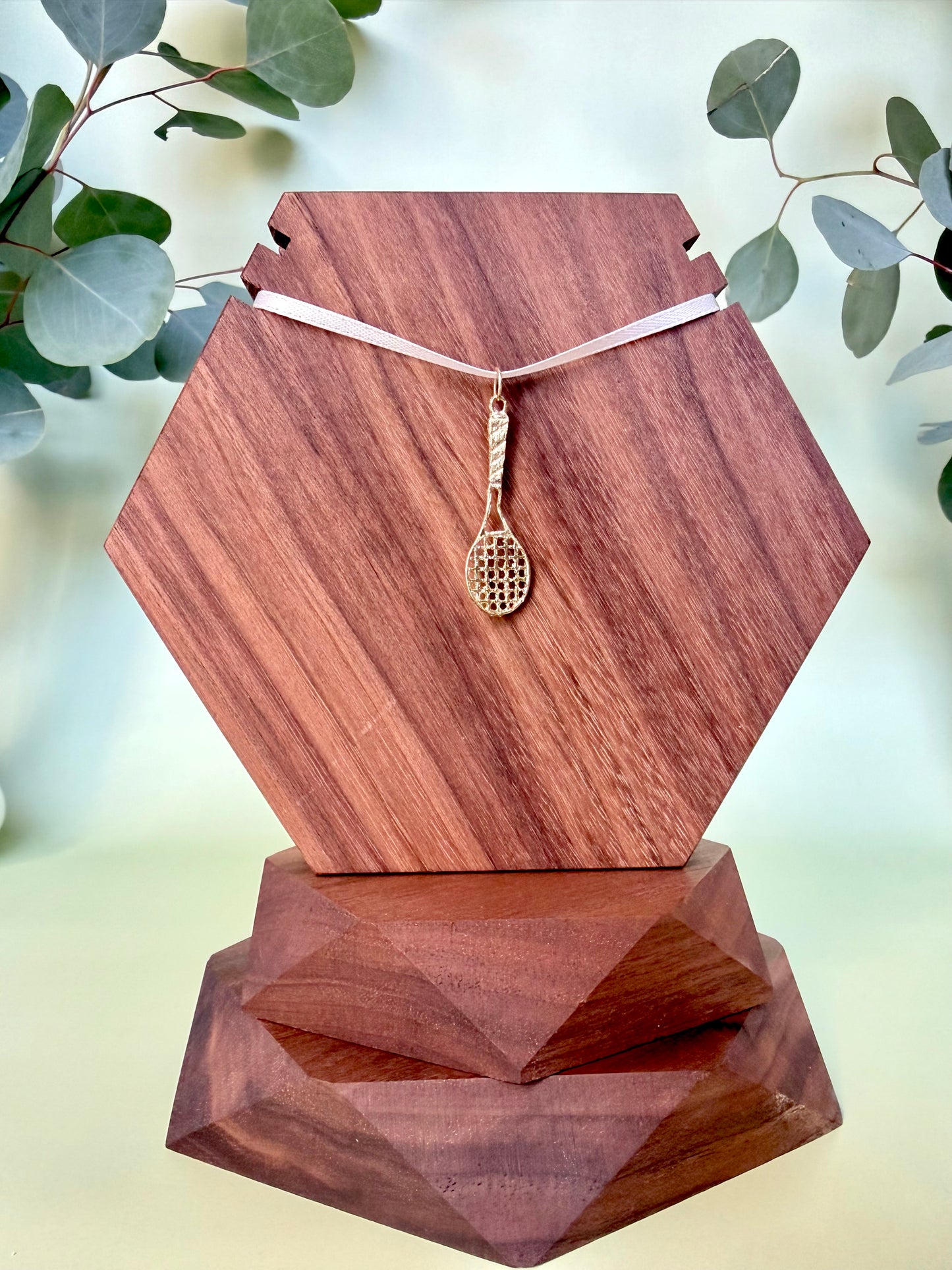 Yellow Gold Tennis Racquet Pendant