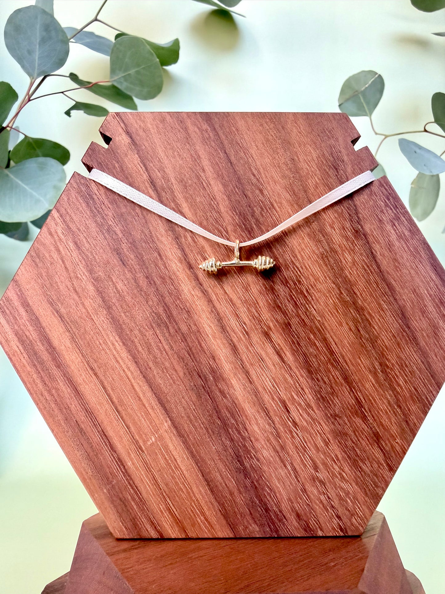 Yellow Gold Barbell Pendant