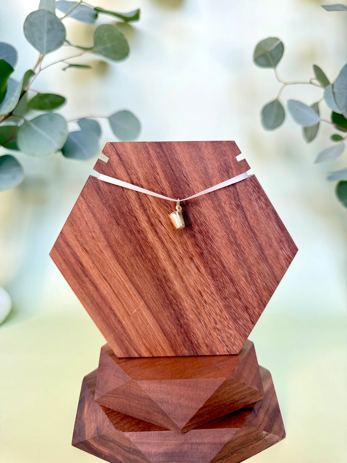 Yellow Gold Thimble Pendant