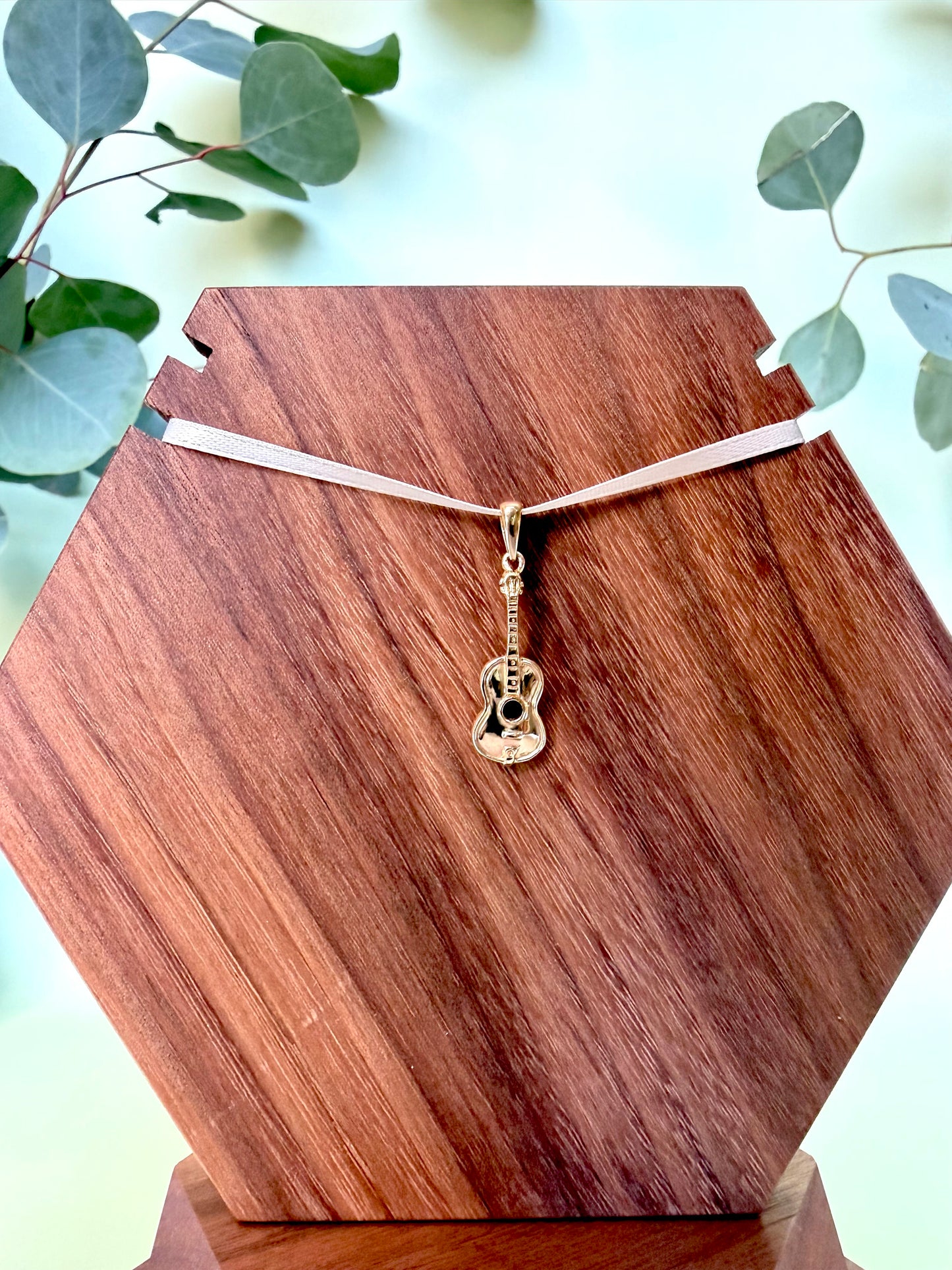 Yellow Gold Acoustic Guitar Pendant