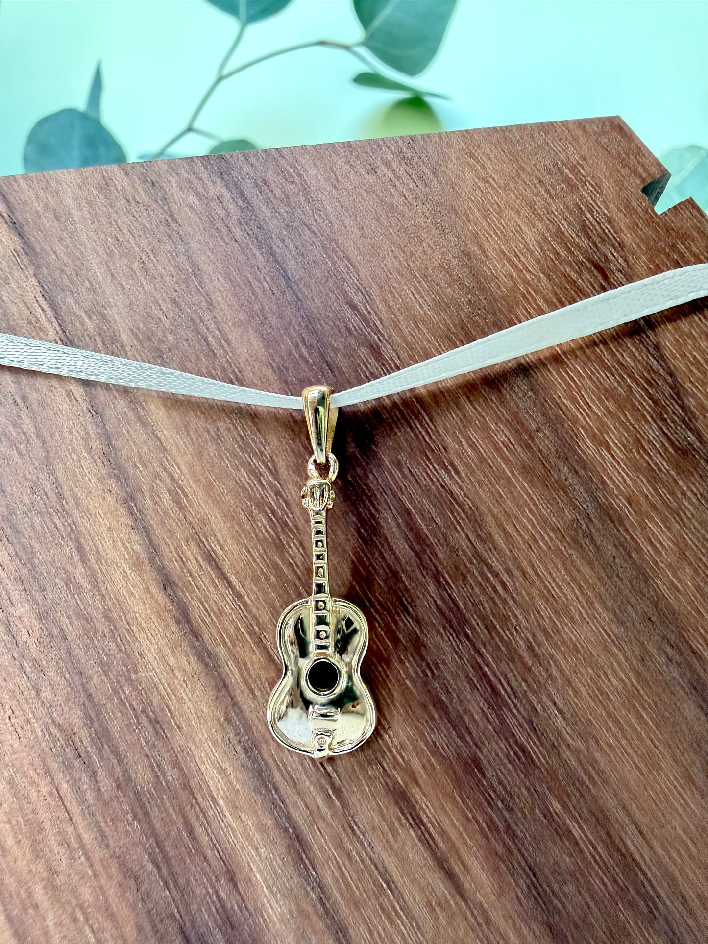 Yellow Gold Acoustic Guitar Pendant