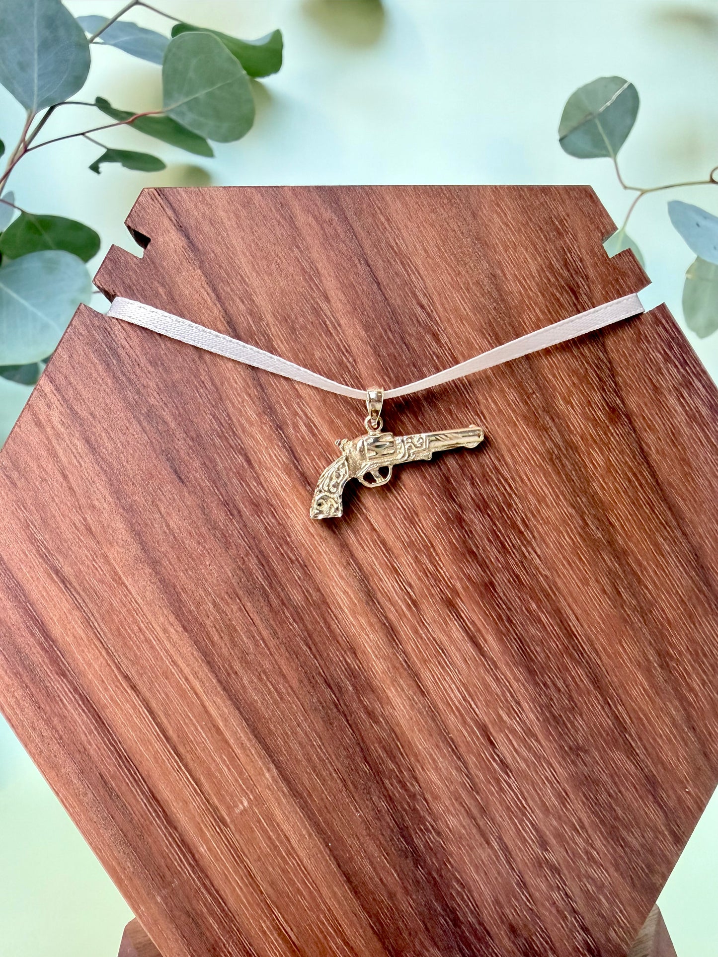 Yellow Gold Pistol Pendant