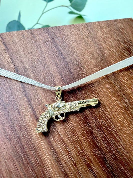 Yellow Gold Pistol Pendant
