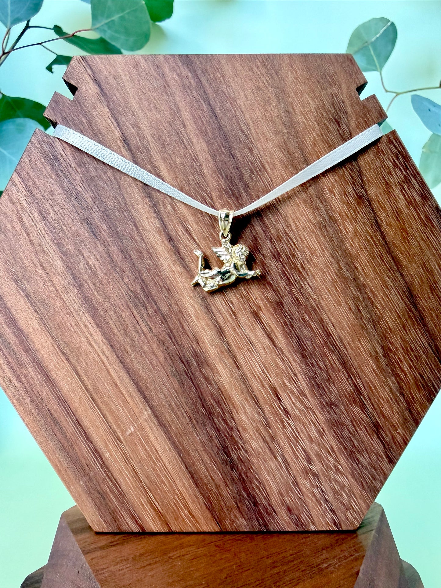 Yellow Gold Cherub Angel Pendant