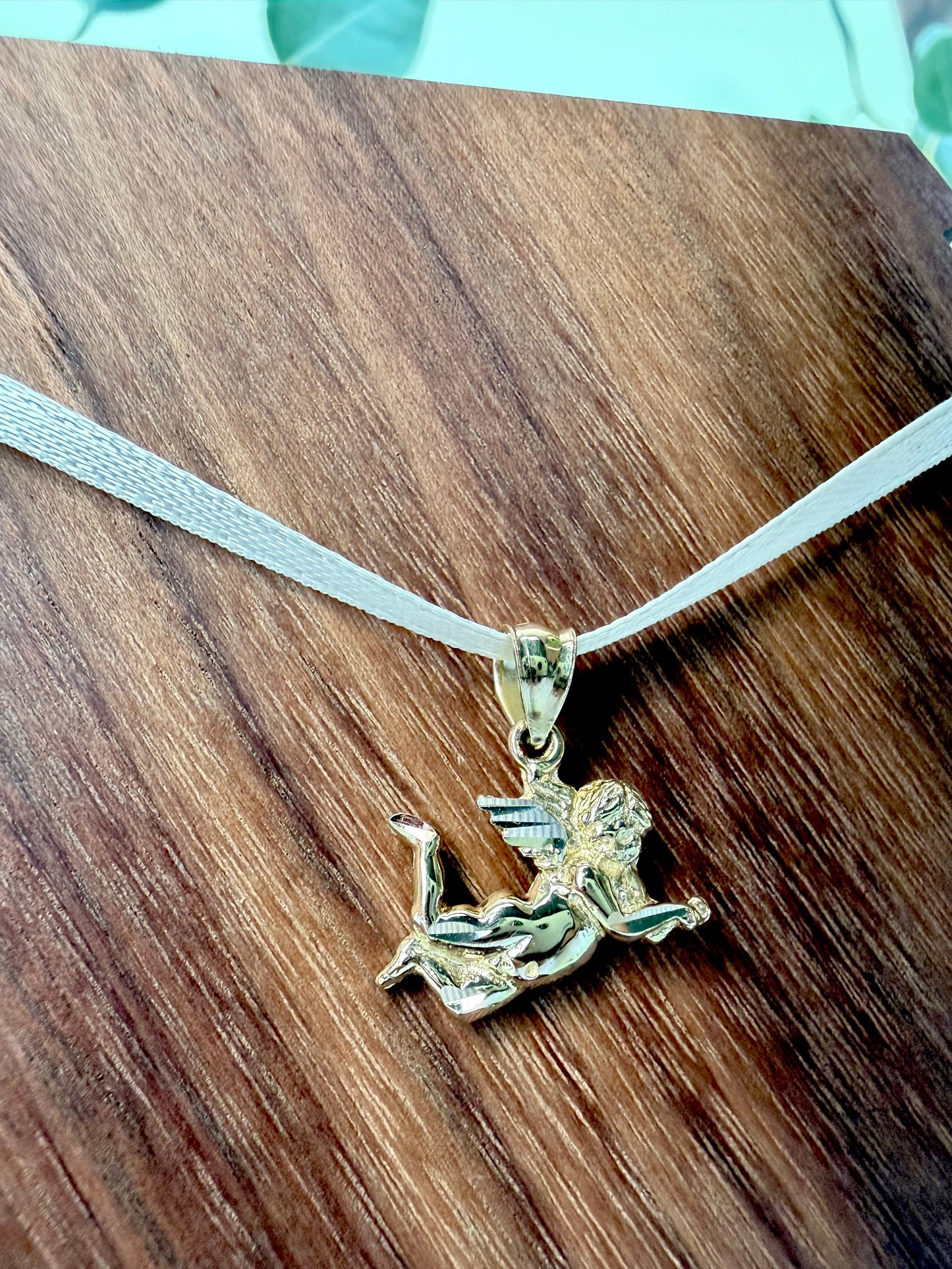 Yellow Gold Cherub Angel Pendant