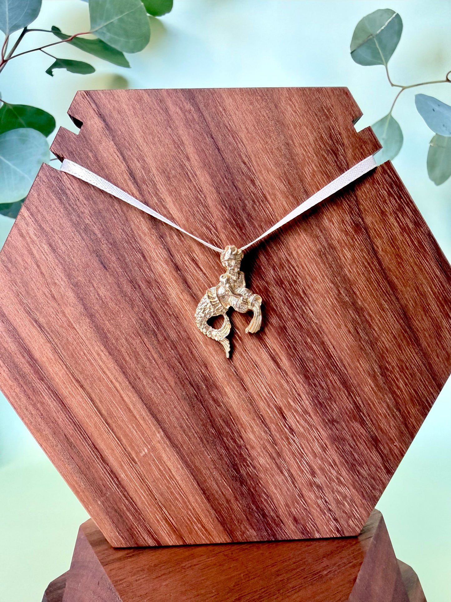 Yellow Gold Water God Pendant