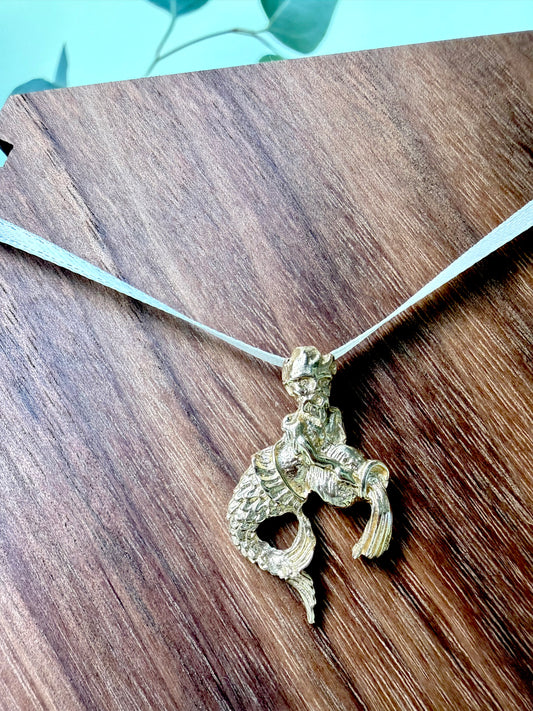Yellow Gold Water God Pendant