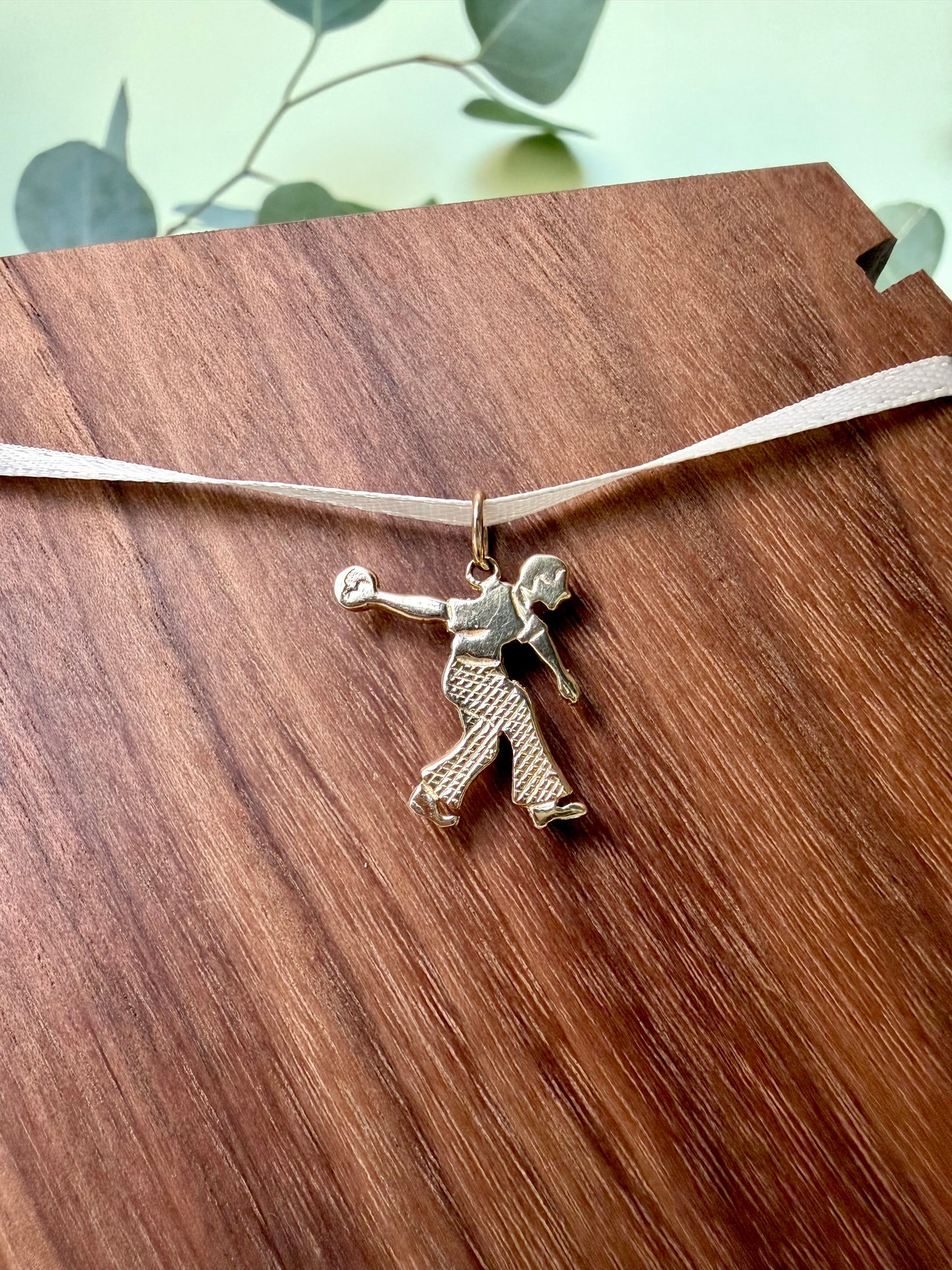 Vintage Yellow Gold Male Bowler Pendant