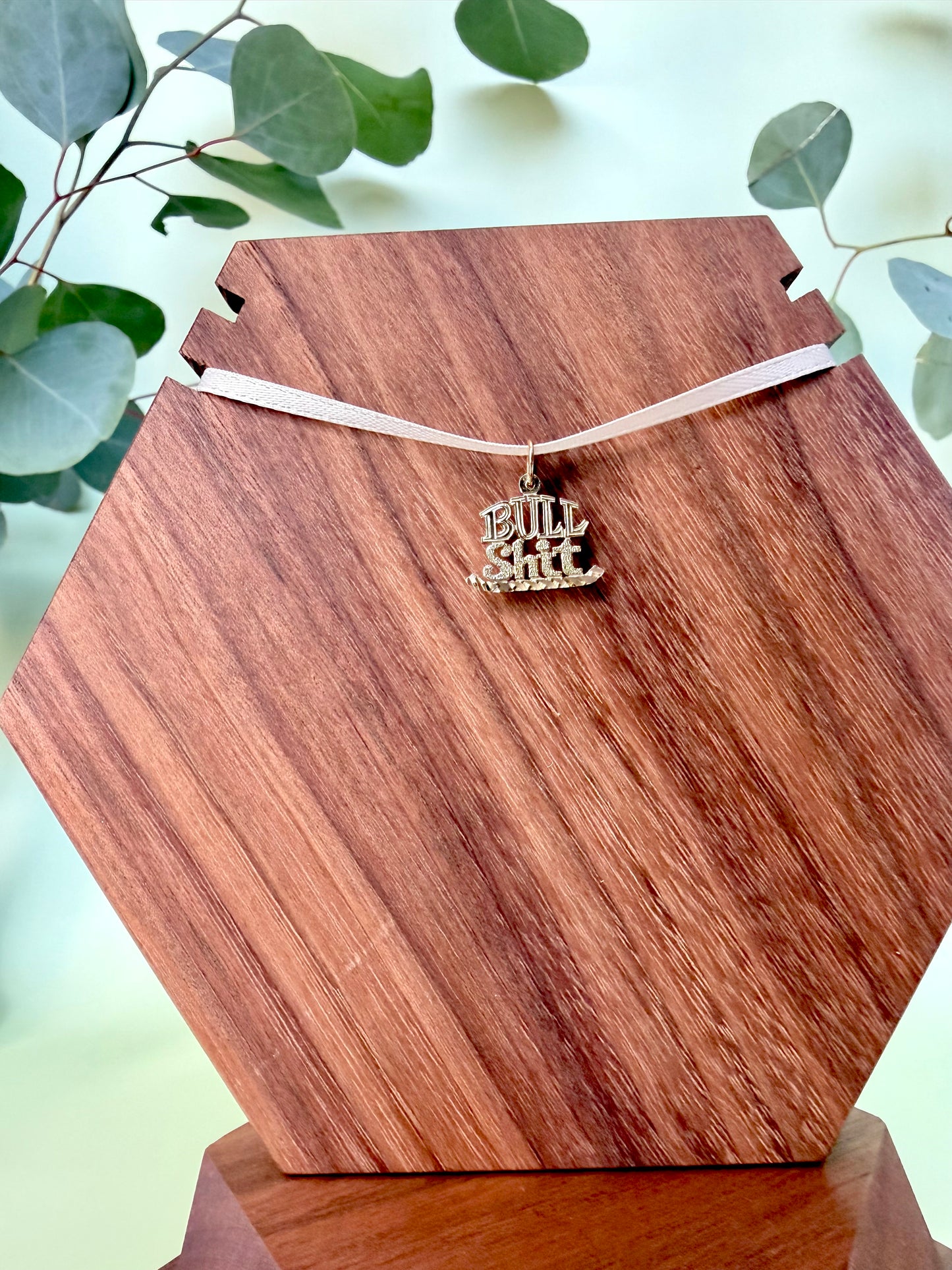 Bull Shit Pendant in Yellow Gold