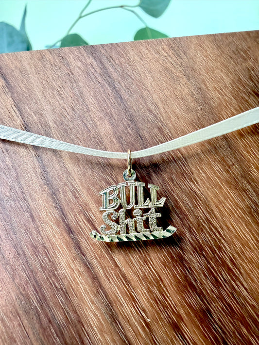 Bull Shit Pendant in Yellow Gold