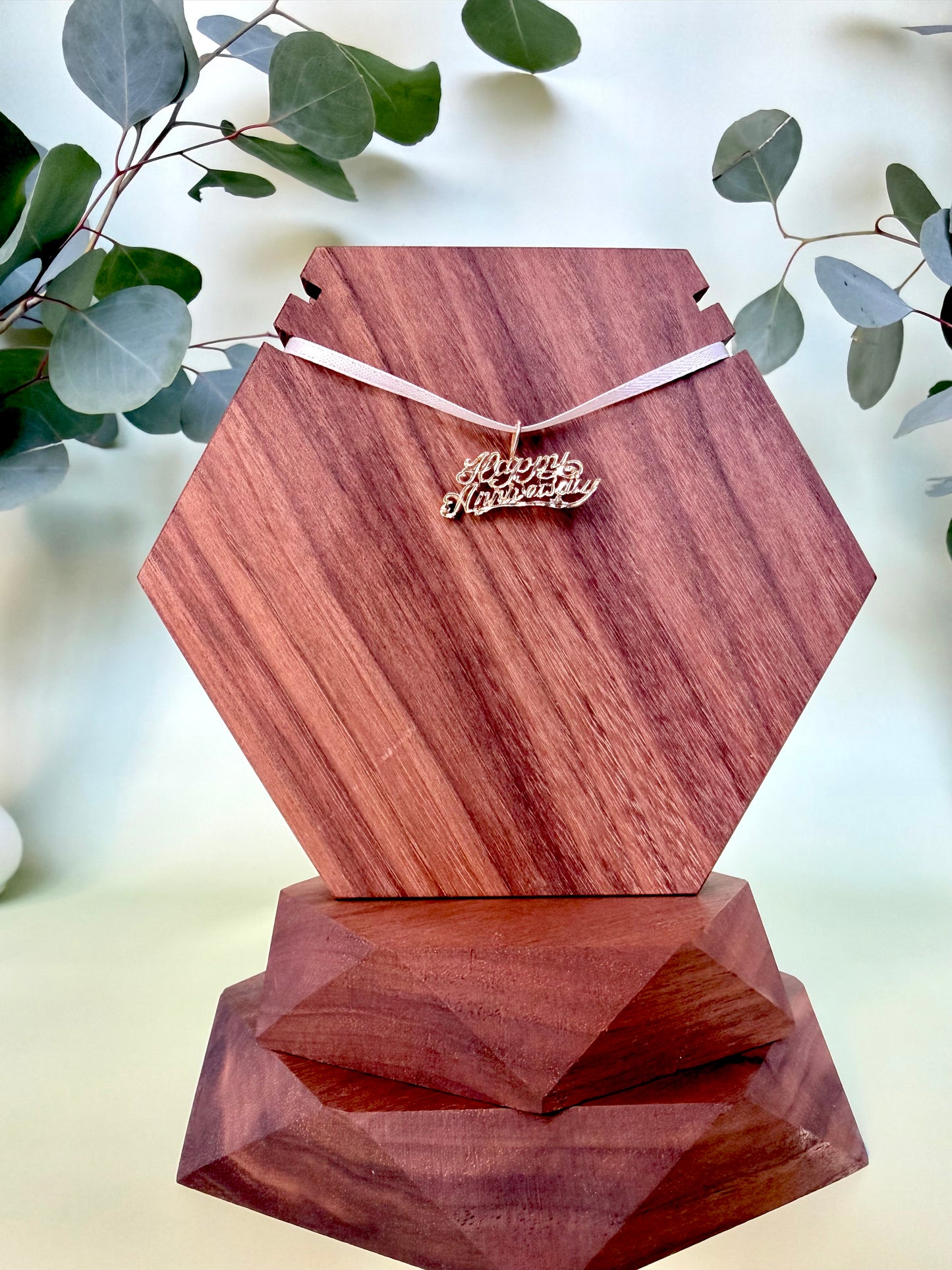 Happy Anniversary Pendant in Yellow Gold
